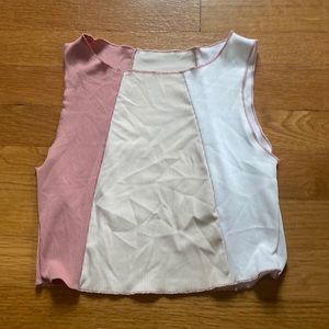 Pink, beige, and white tank top